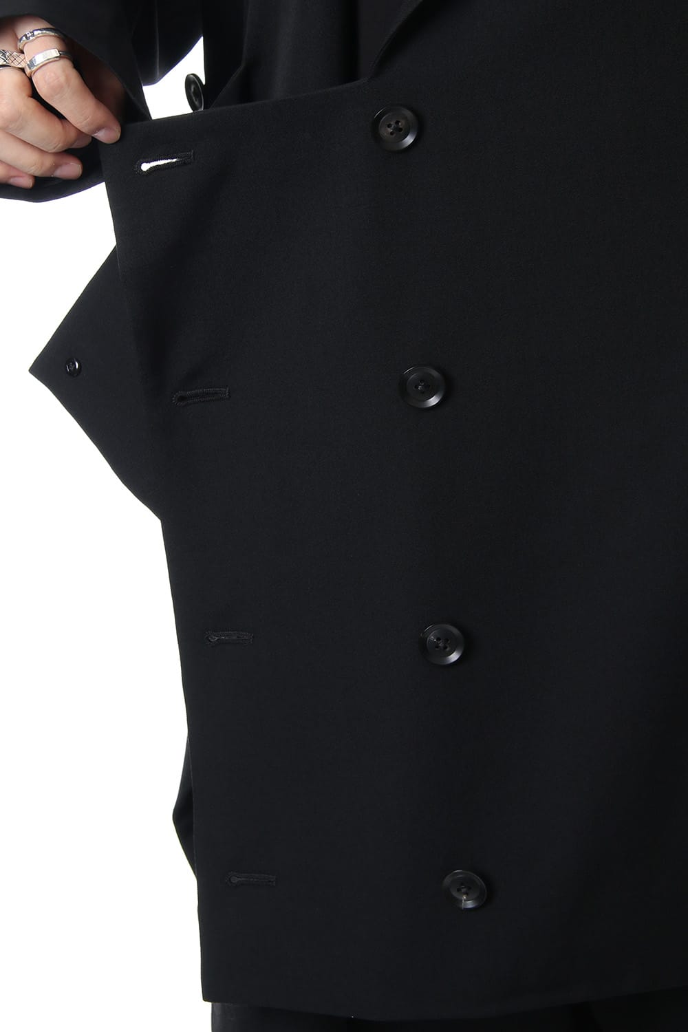 Left Front Double jacket Dress Wrinkled Gabardine