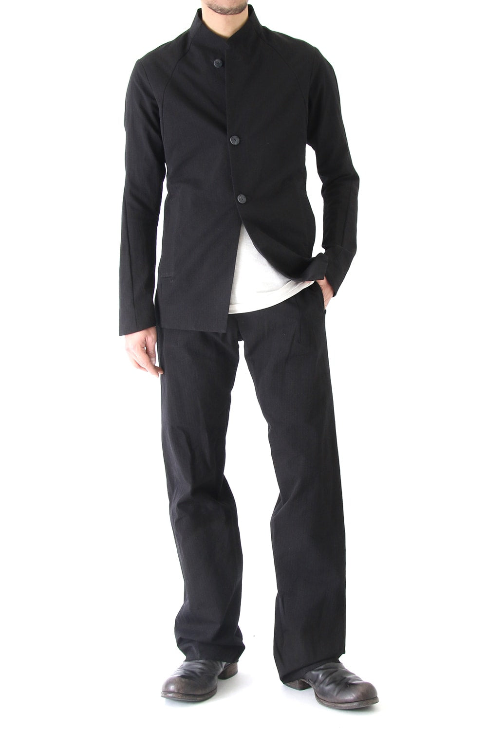 Jacket Cotton Linen Rip Stop Black