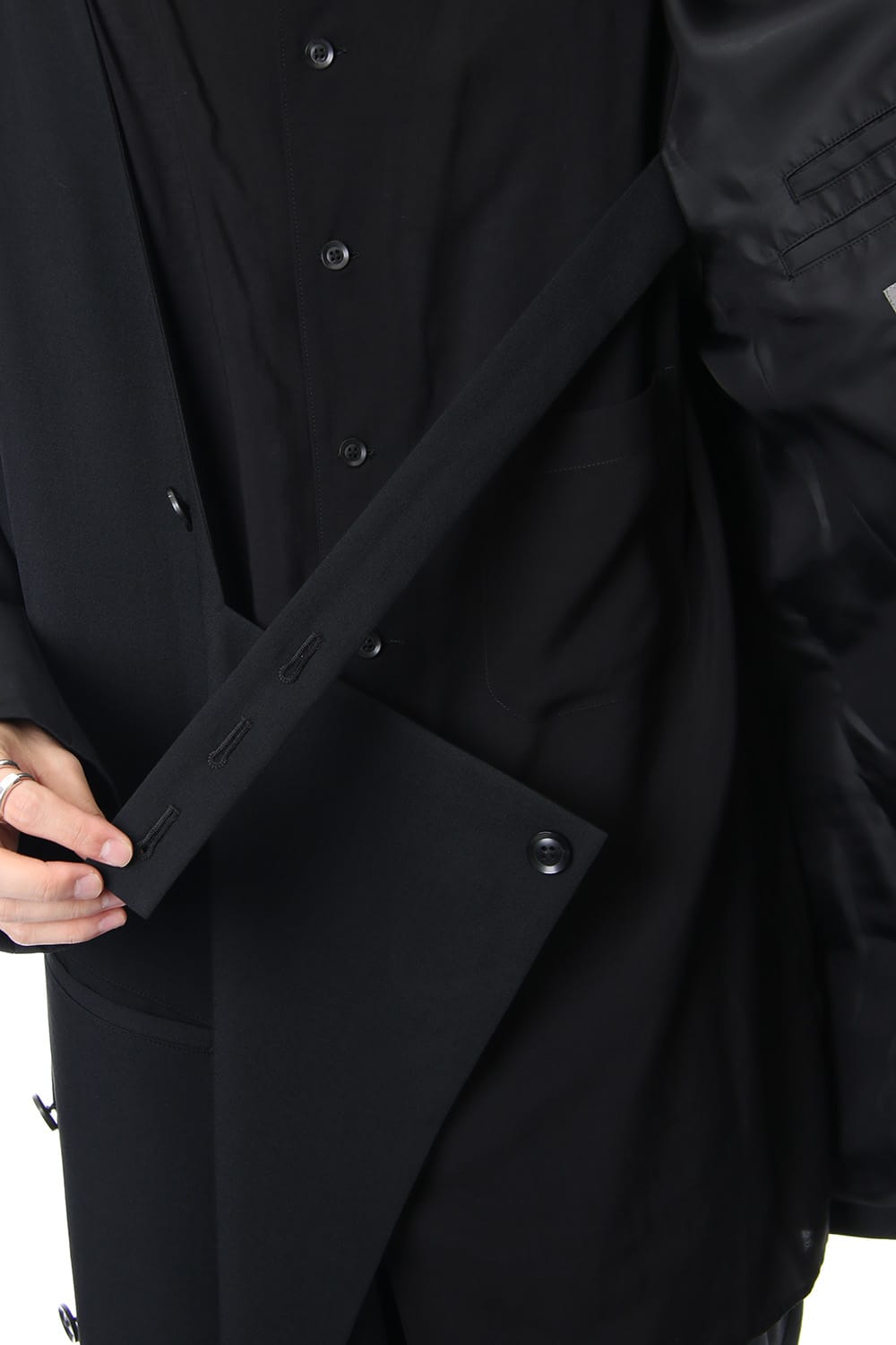 Left Front Double jacket Dress Wrinkled Gabardine