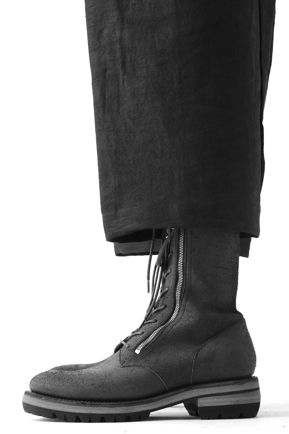 Linen Nylon Gabadine Baggy Cropped Pants