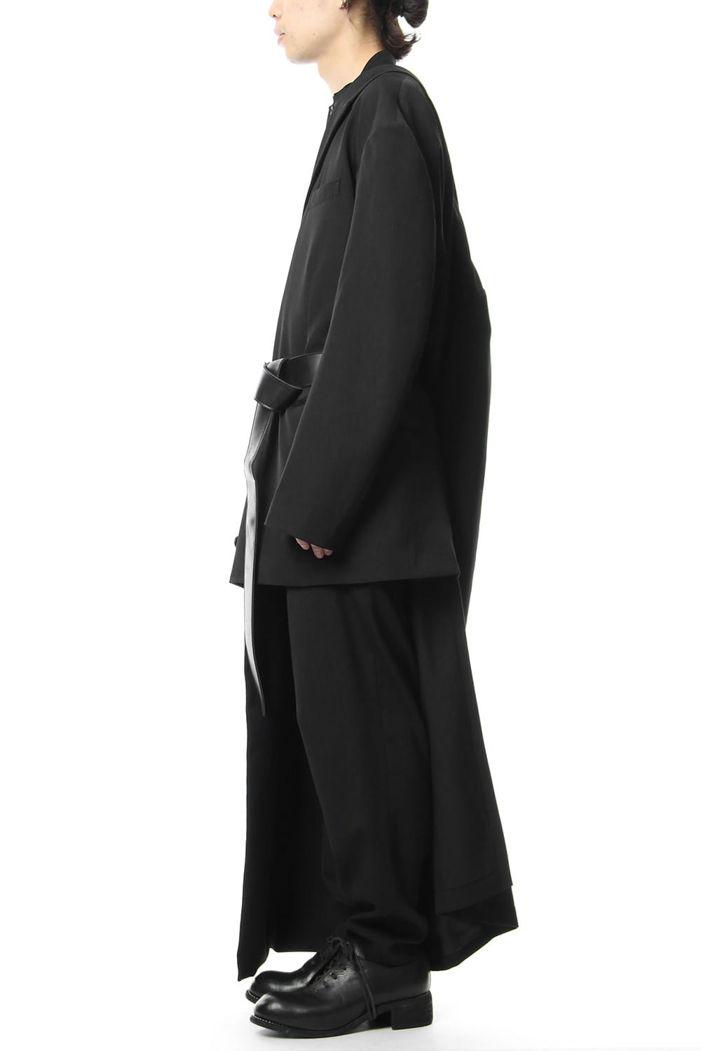 Left Front Double jacket Dress Wrinkled Gabardine