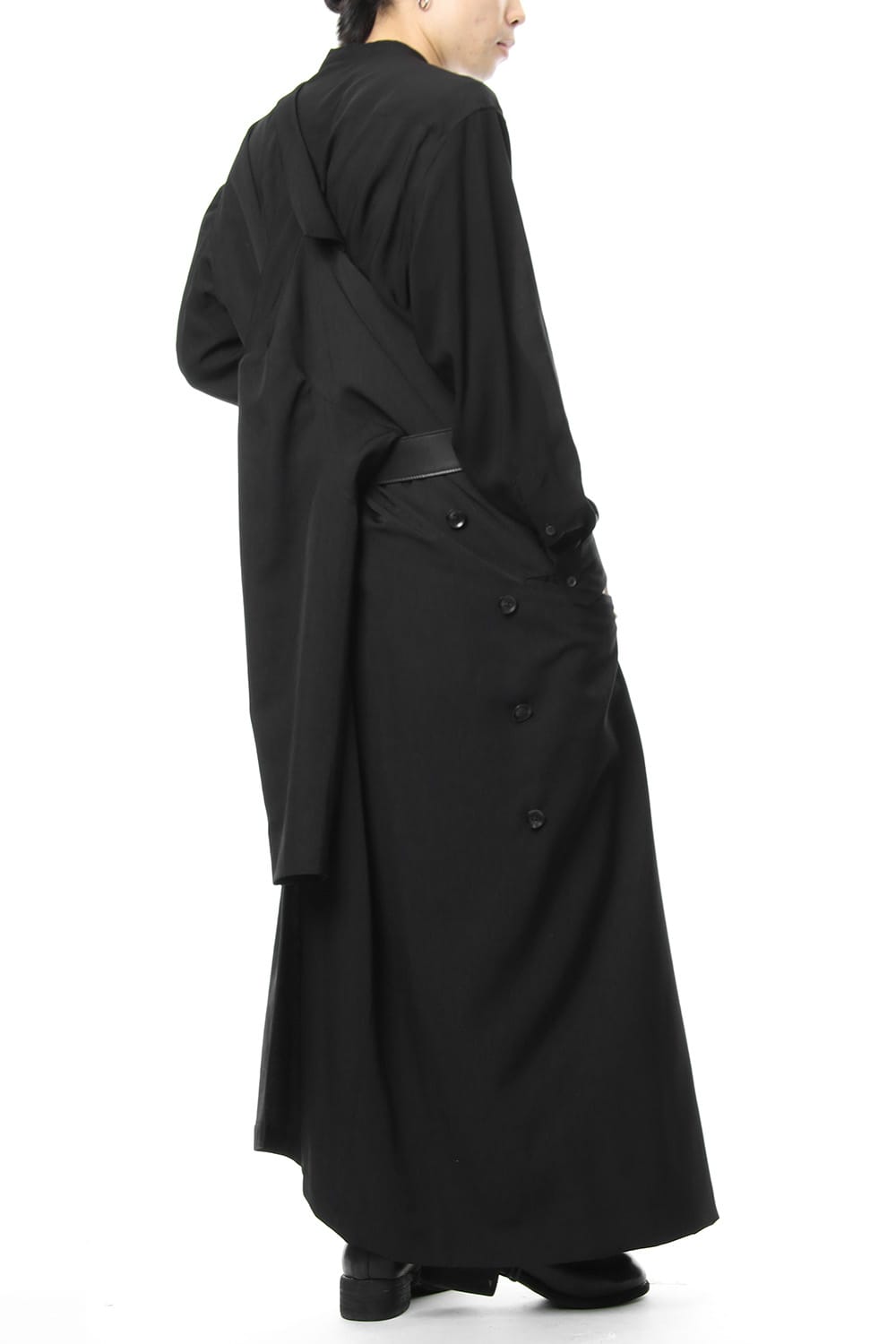 Left Front Double jacket Dress Wrinkled Gabardine