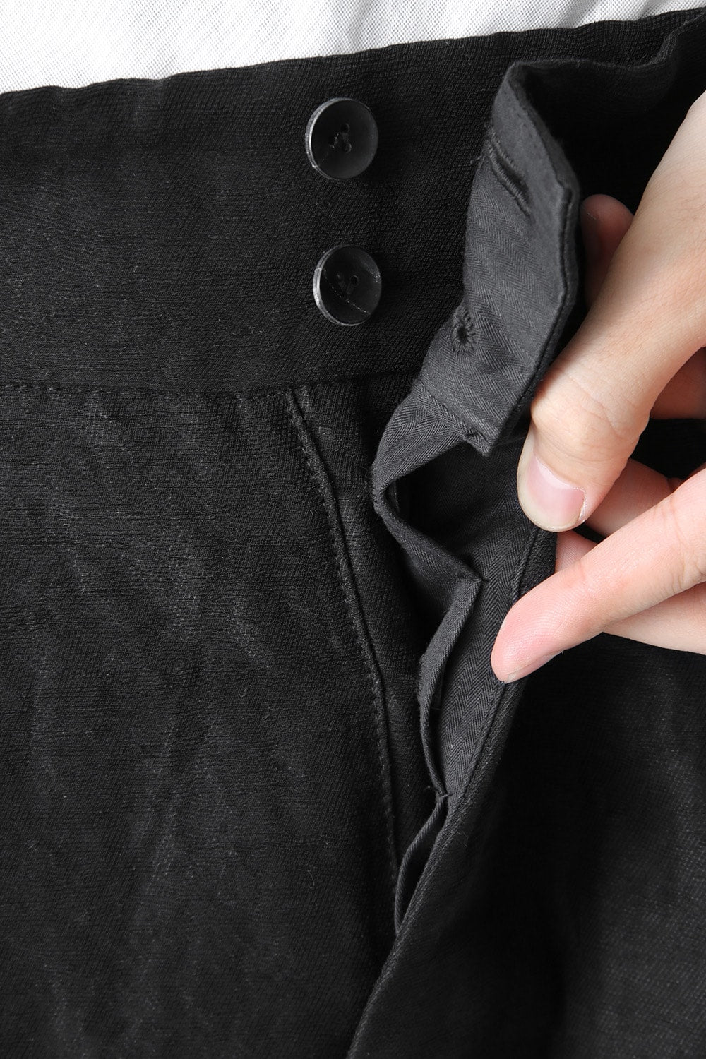 Linen Nylon Gabadine Baggy Cropped Pants