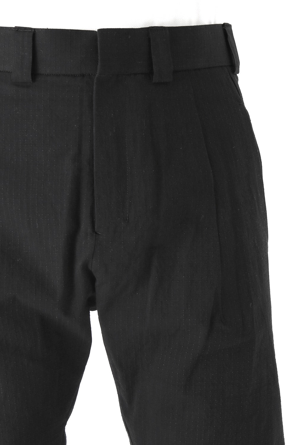 Wide Pants Cotton Linen Rip Stop Black