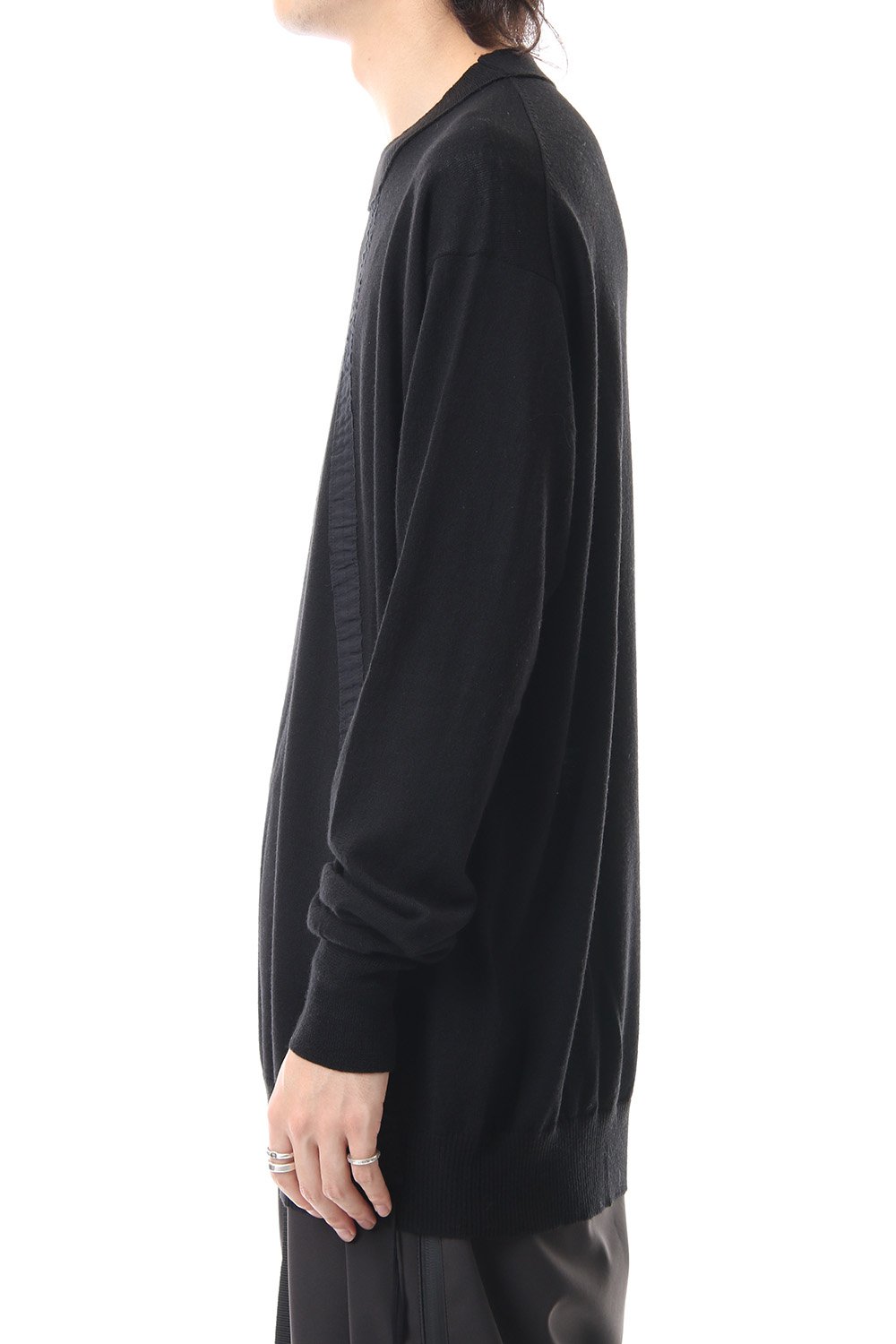 Fine merino Border Sleeve L/S Tshirt 