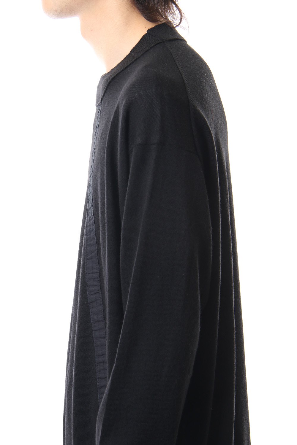 Fine merino Border Sleeve L/S Tshirt 