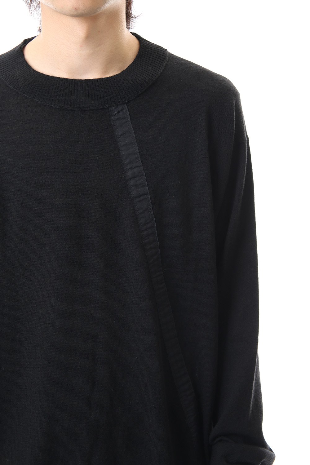 Fine merino Border Sleeve L/S Tshirt 