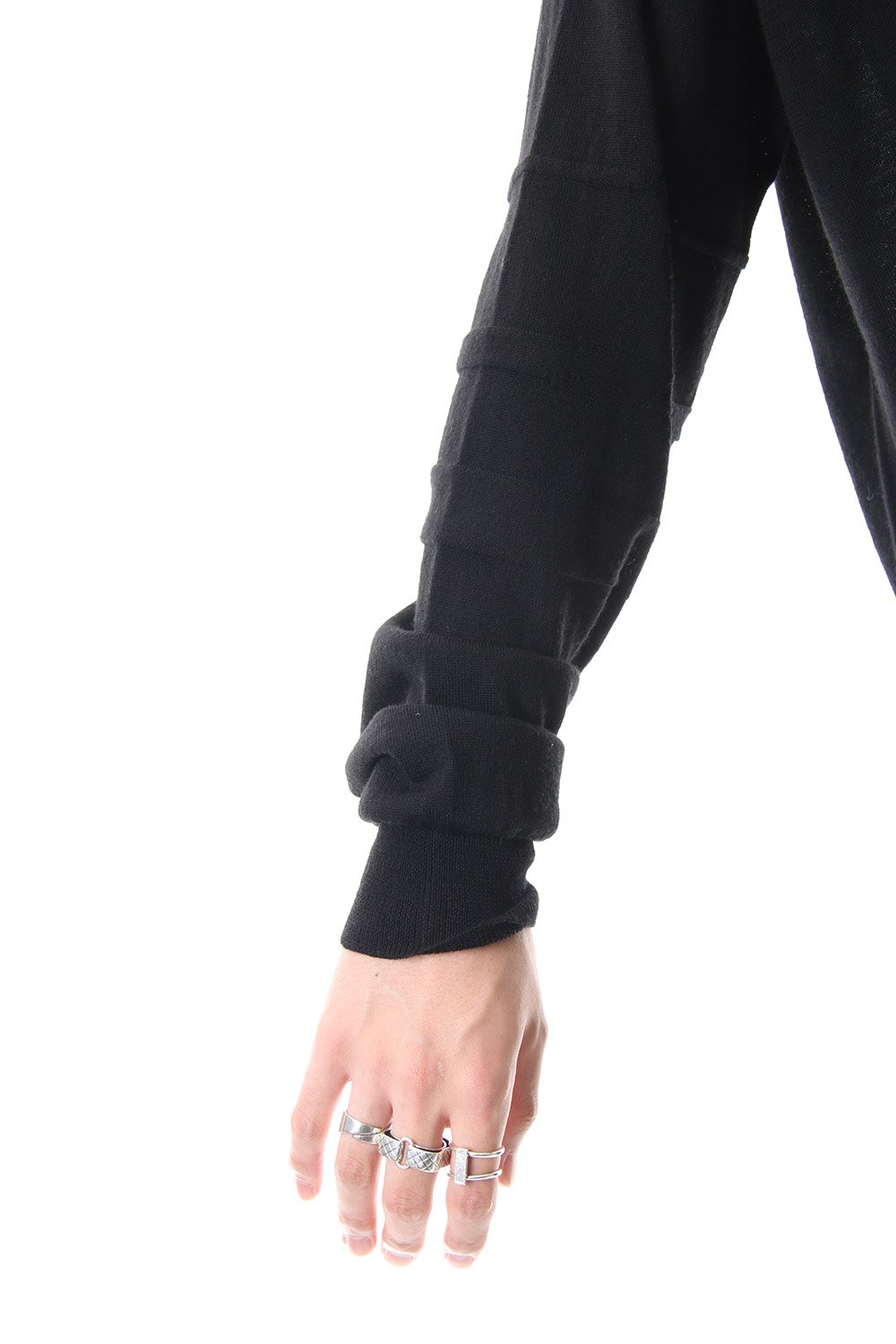 Fine merino Border Sleeve L/S Tshirt 