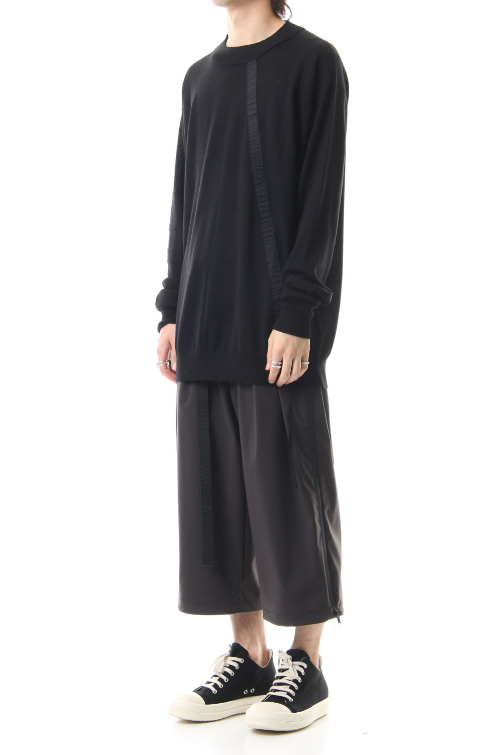 Fine merino Border Sleeve L/S Tshirt 