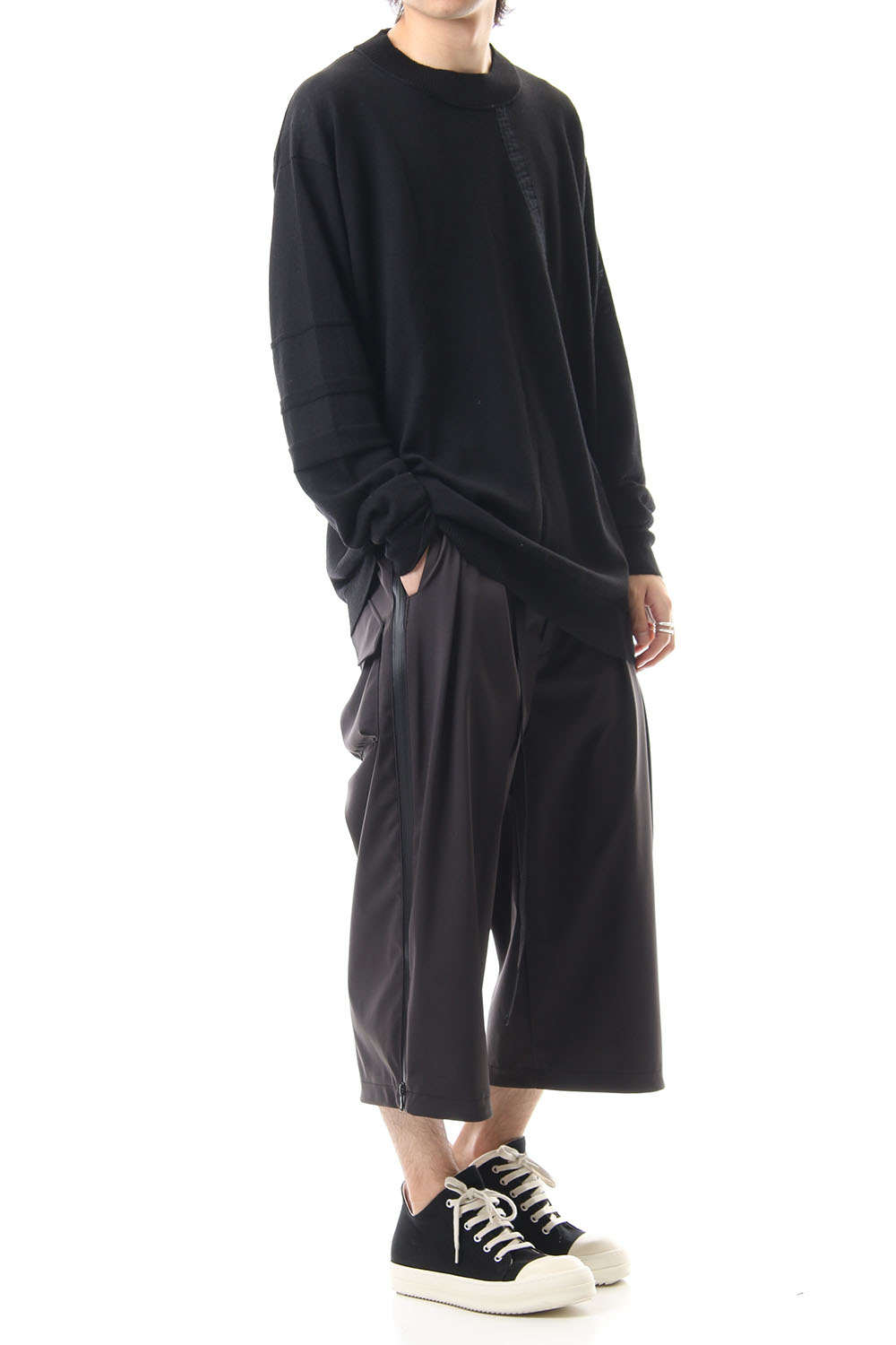 Fine merino Border Sleeve L/S Tshirt 