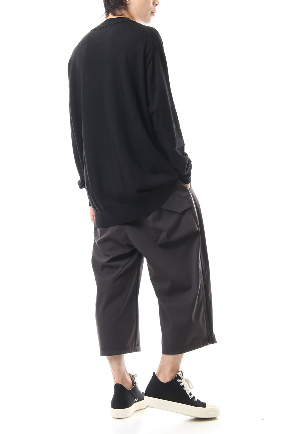 Fine merino Border Sleeve L/S Tshirt 