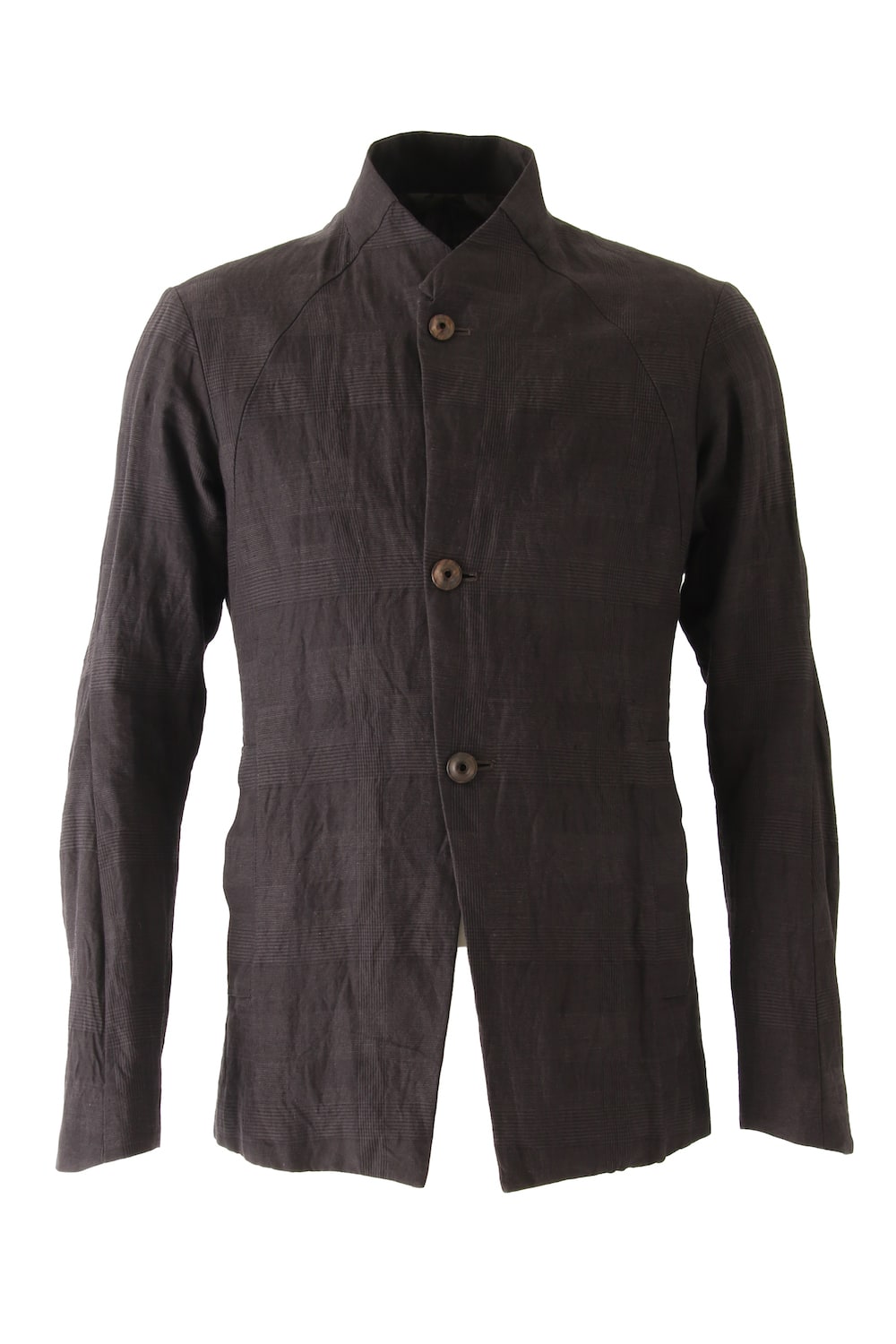 Jacket Cotton Linen Check Bordeaux