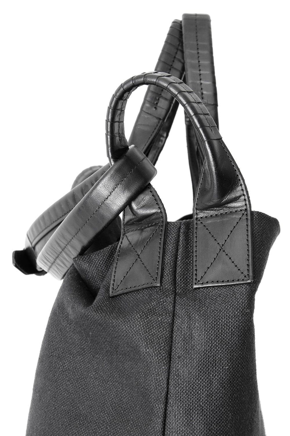 4 Handle Shoulder Bag Linen Canvas