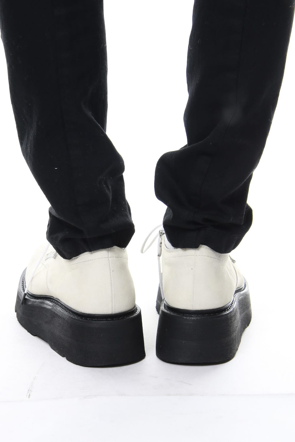 DOUBLE ZIP THICK-SOLED SHOES Ivory