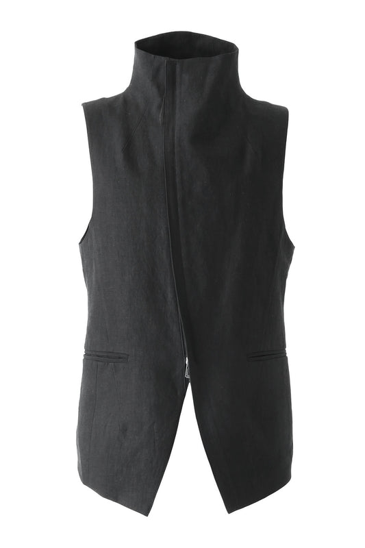 Wrapped High Neck Linen Vest