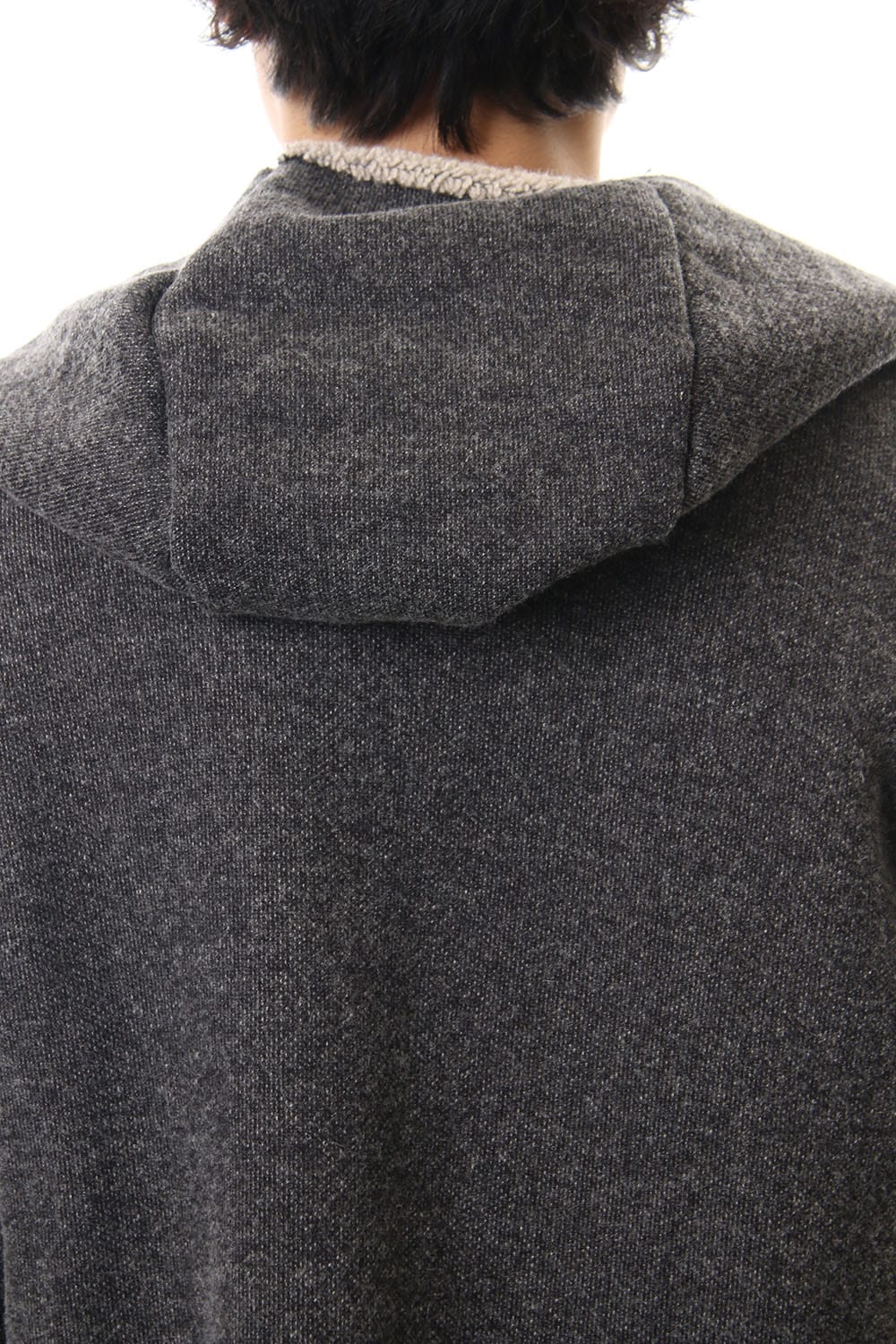 Wool Cotton Pile Hooded Coat