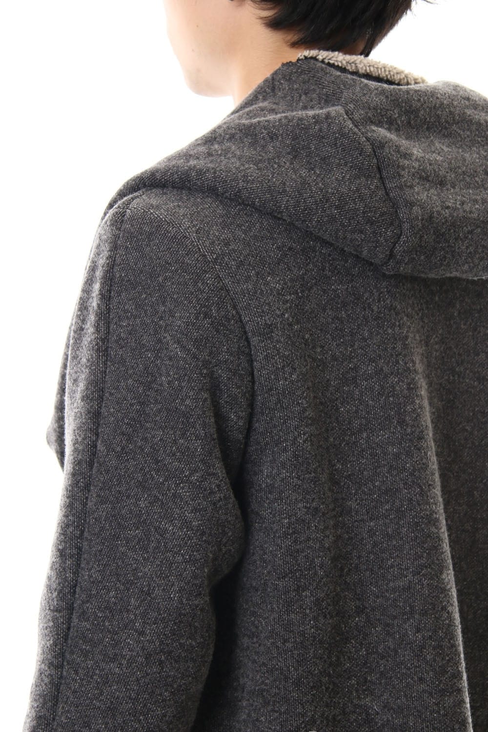 Wool Cotton Pile Hooded Coat