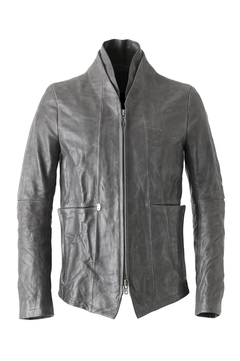 Layered Neck Leather Jacket