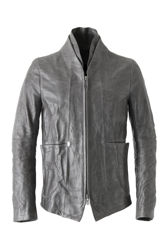 Layered Neck Leather Jacket