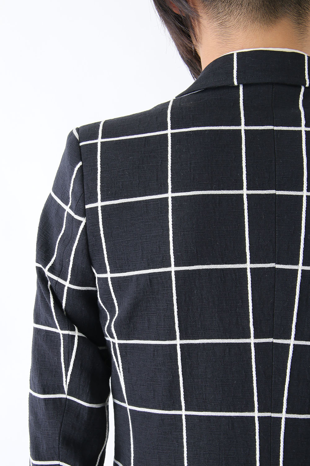 17SS Window Pane Jacquard Jacket BLACKxECRU