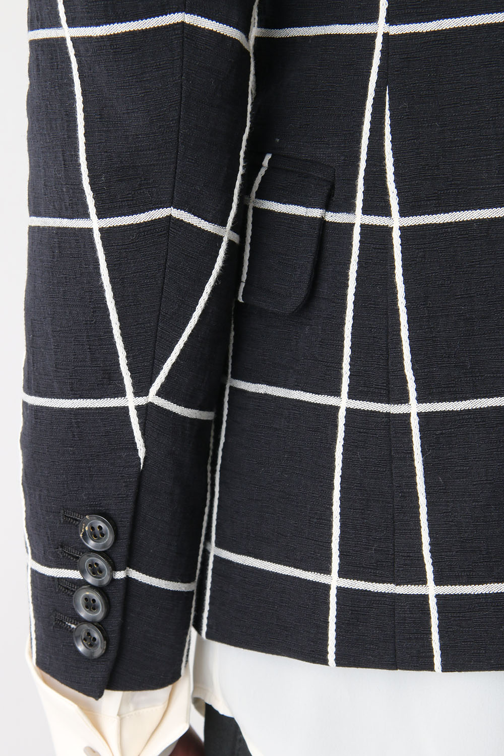 17SS Window Pane Jacquard Jacket BLACKxECRU