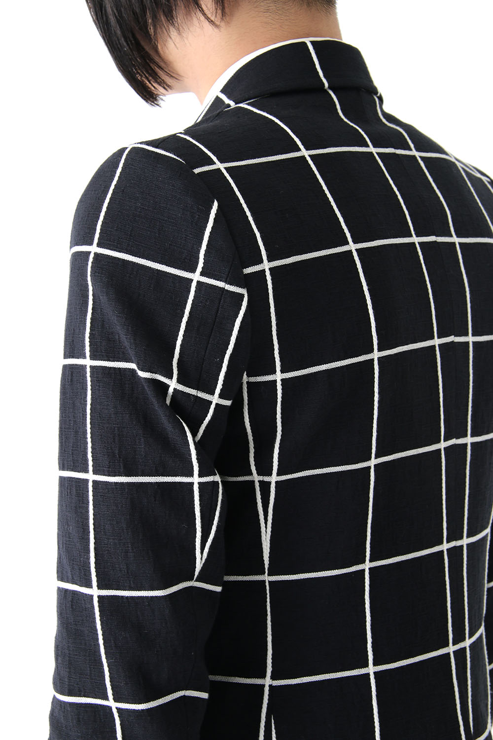 17SS Window Pane Jacquard Jacket BLACKxECRU