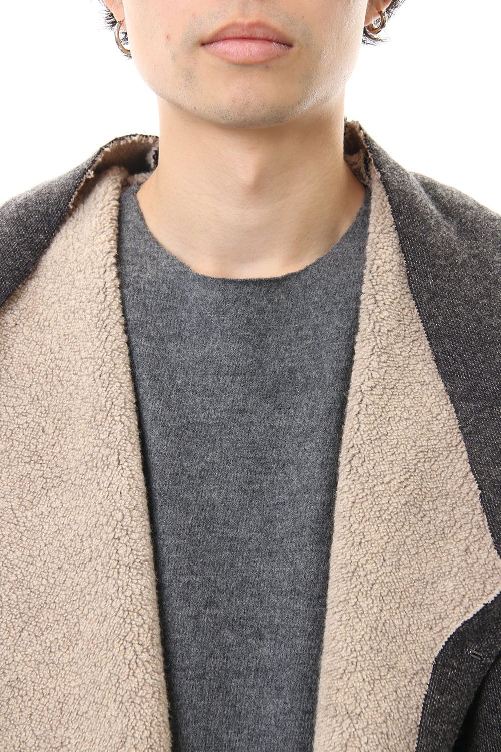 Wool Cotton Pile Hooded Coat