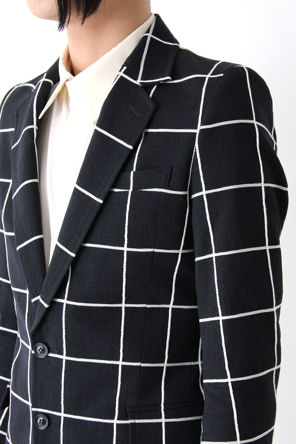 17SS Window Pane Jacquard Jacket BLACKxECRU