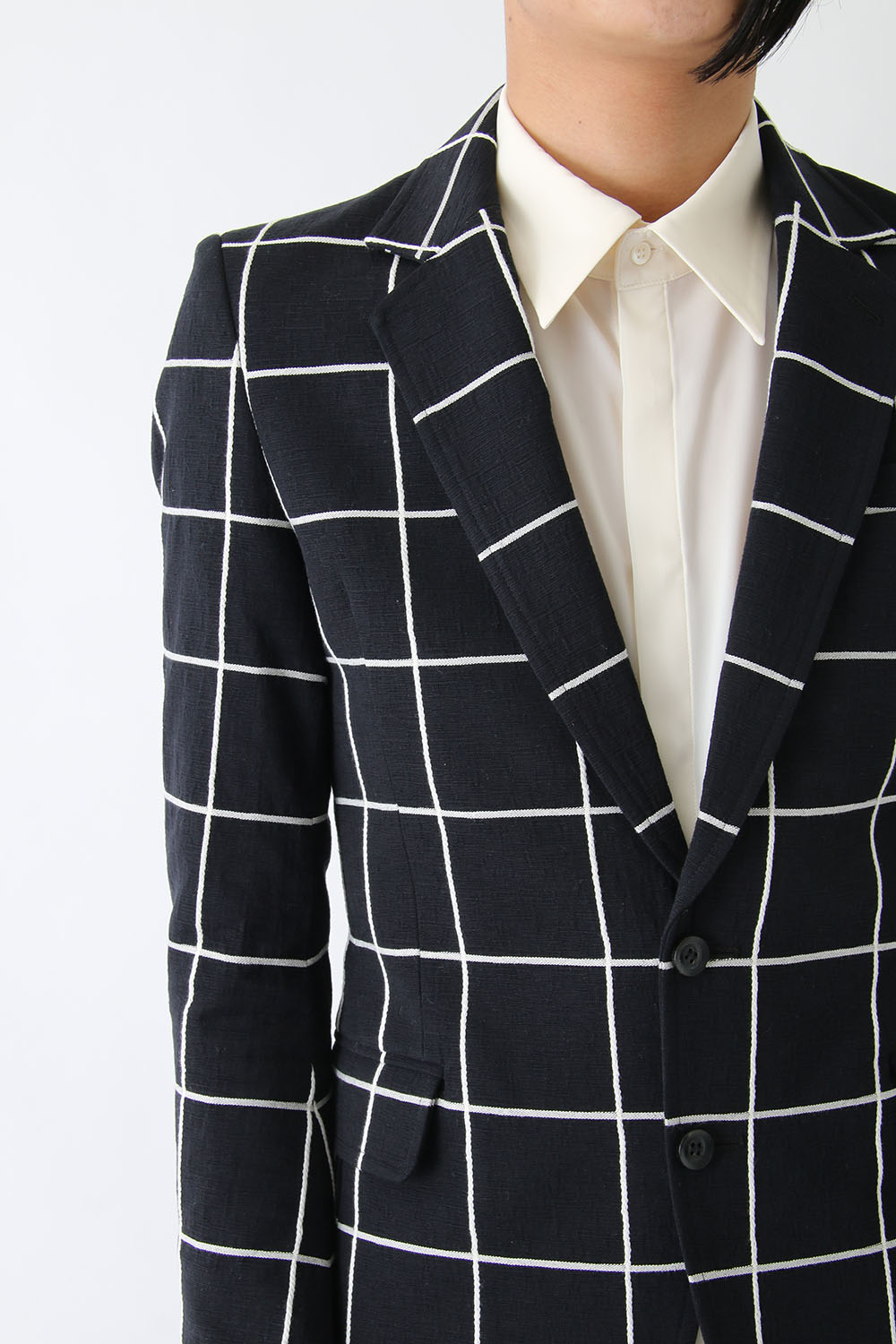 17SS Window Pane Jacquard Jacket BLACKxECRU