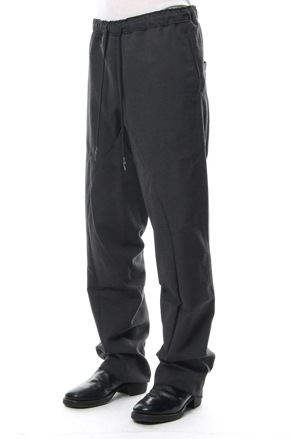 Dobby Pin Head Draping Wide Pants RB-020 CB.Black