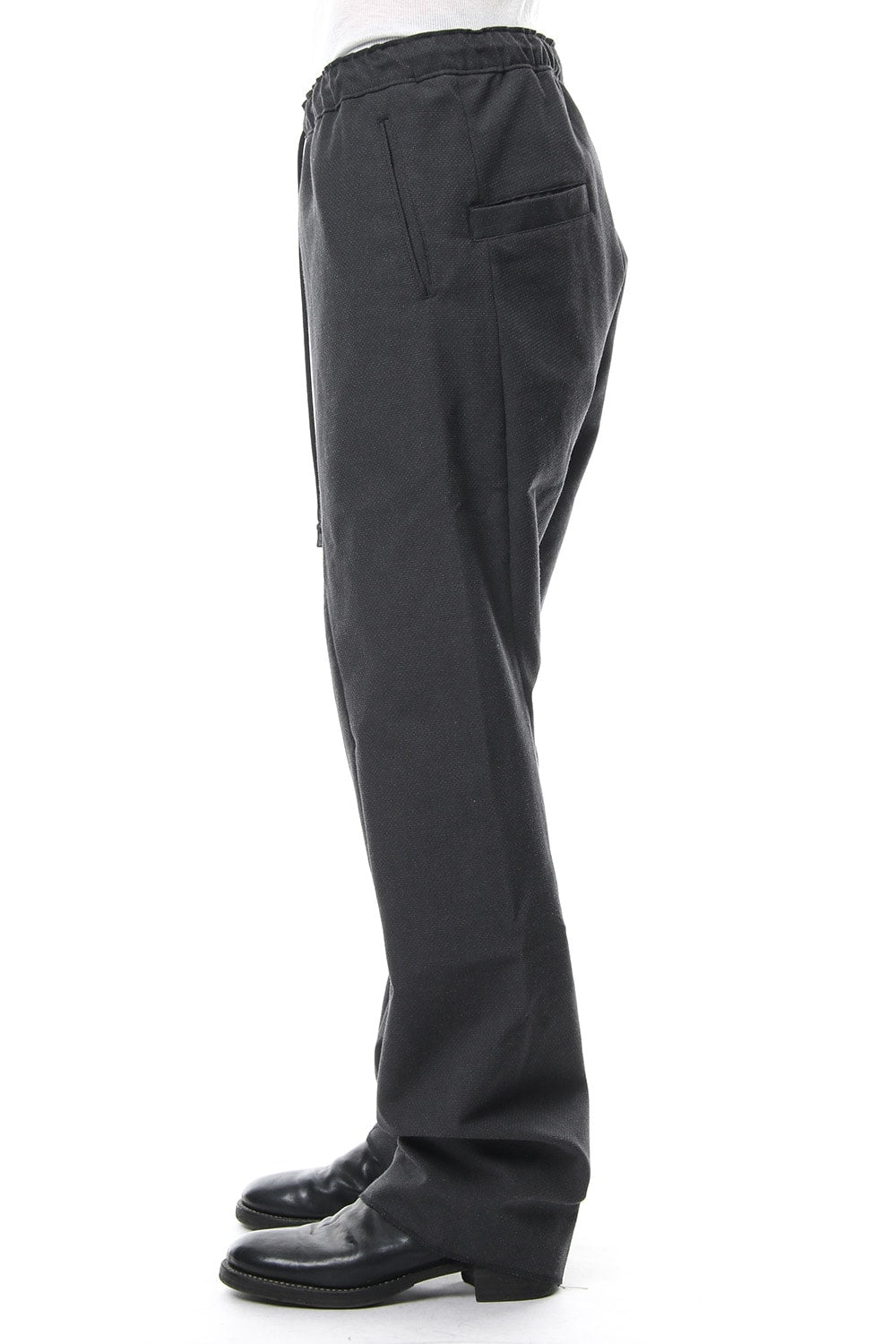 Dobby Pin Head Draping Wide Pants RB-020 CB.Black