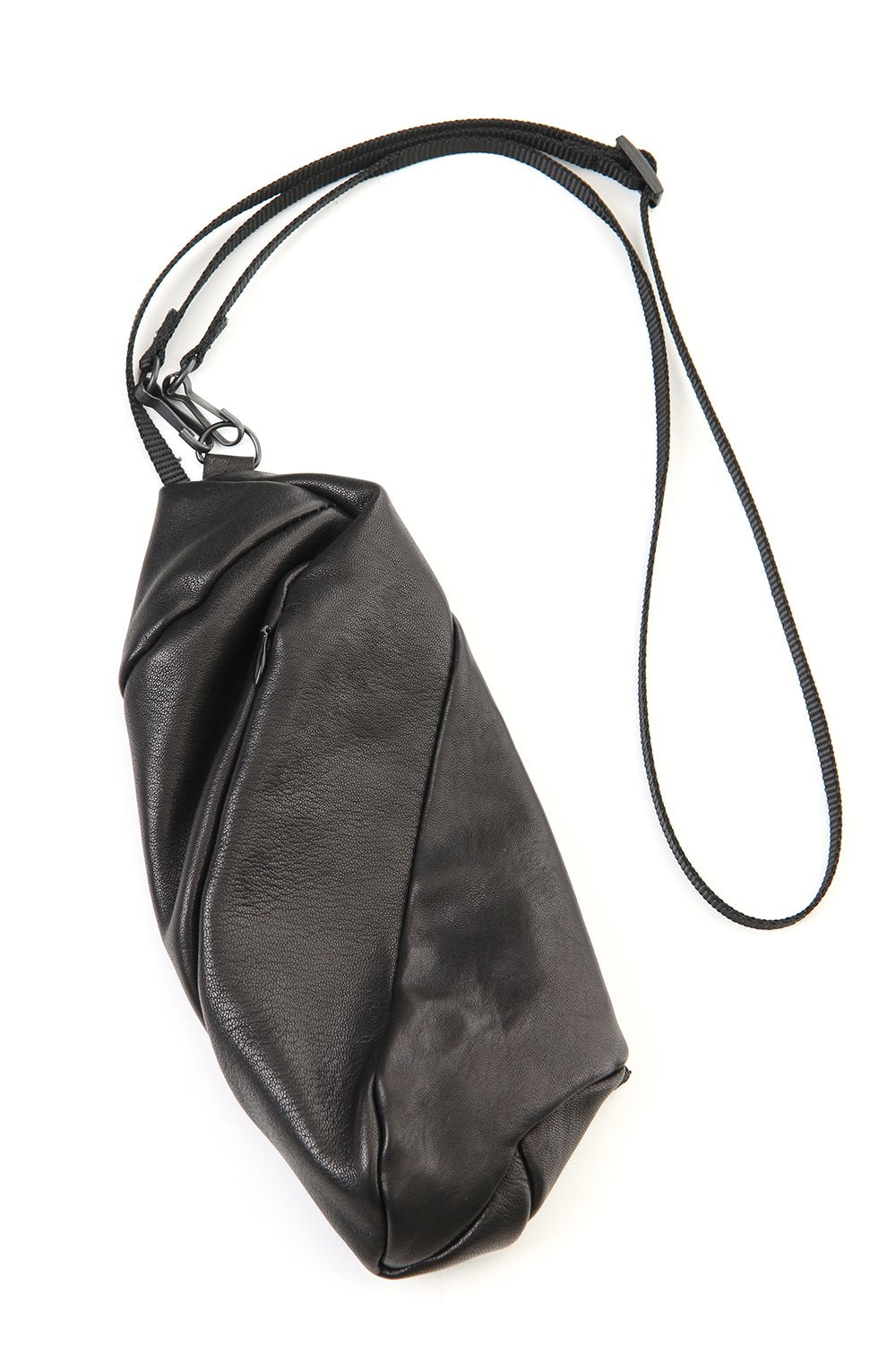 Lamb leather Neck pouch - Black