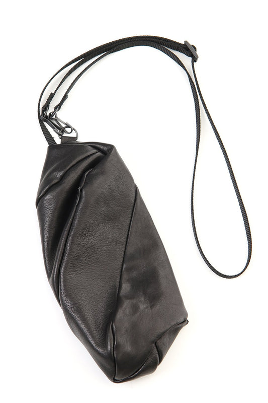 Lamb leather Neck pouch - Black