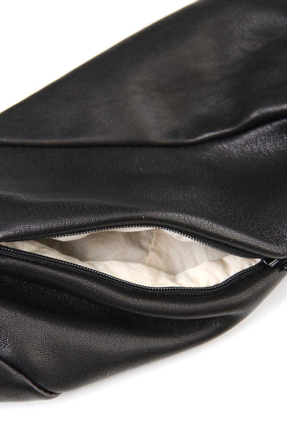 Lamb leather Neck pouch - Black