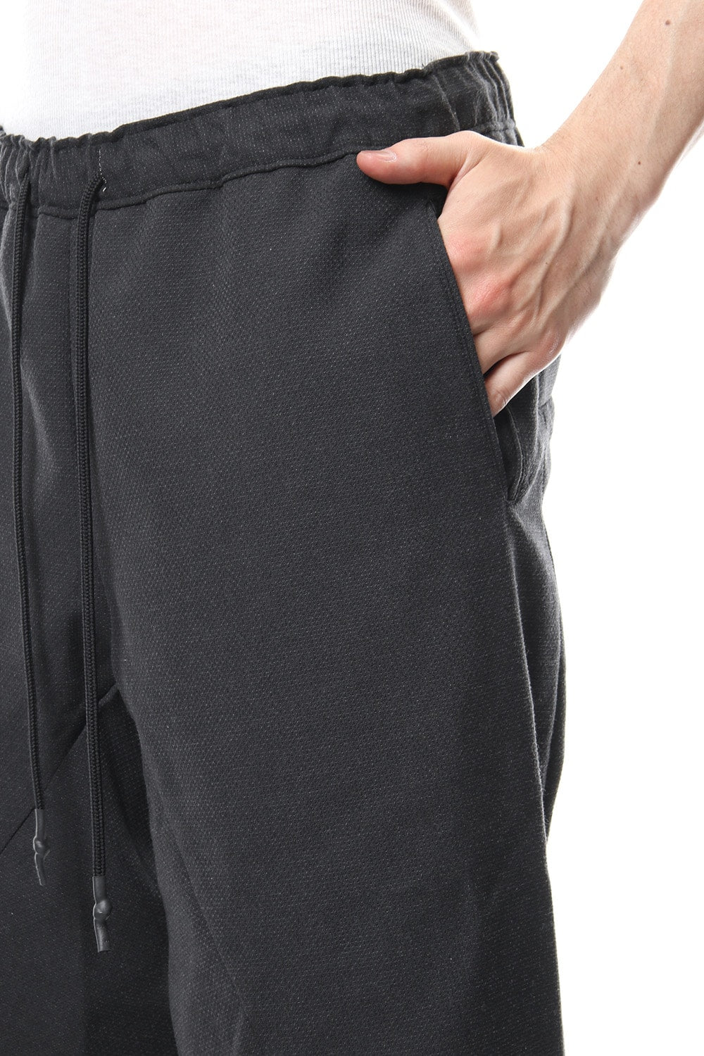 Dobby Pin Head Draping Wide Pants RB-020 CB.Black