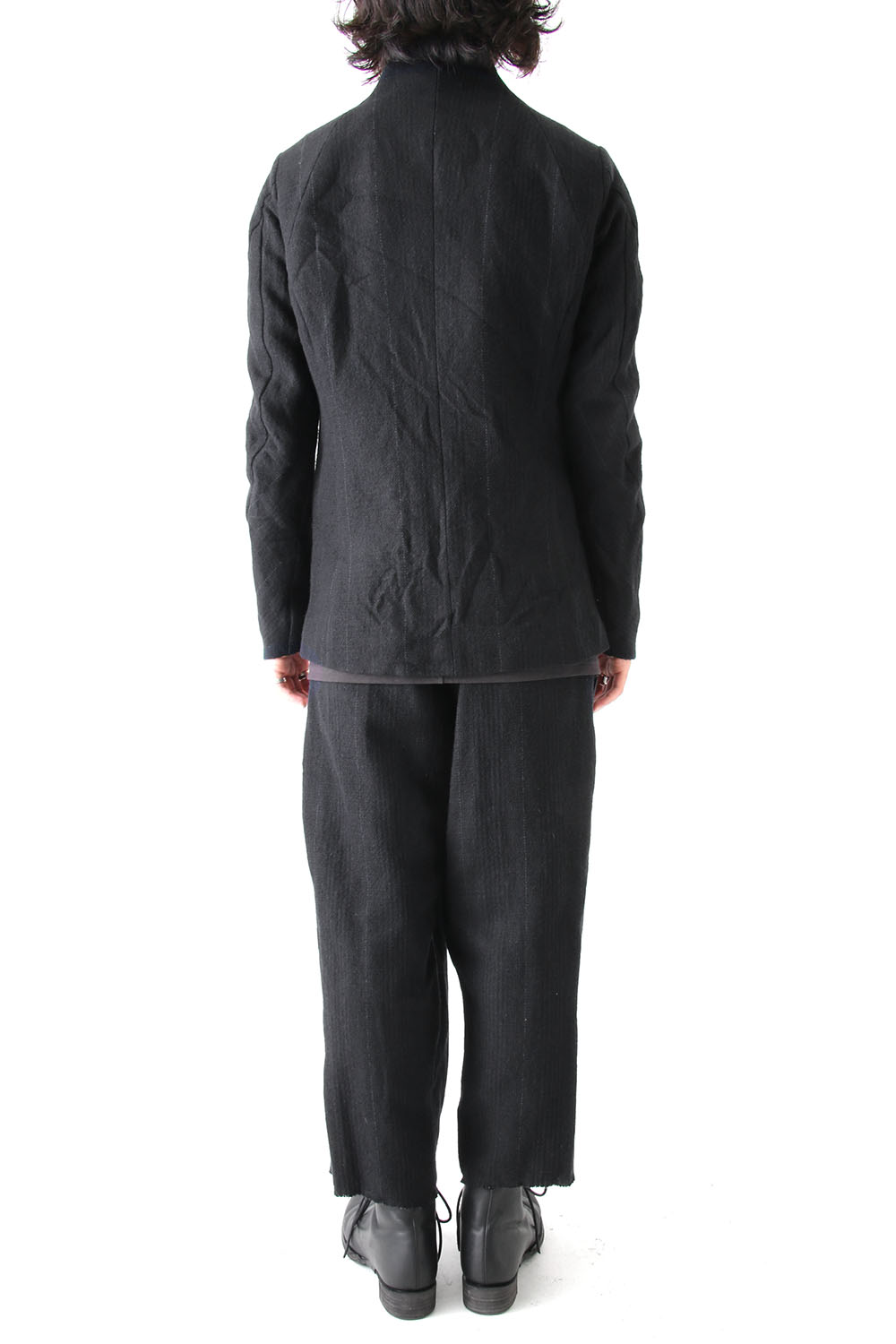 Jacket Silk Linen Wool Stripe