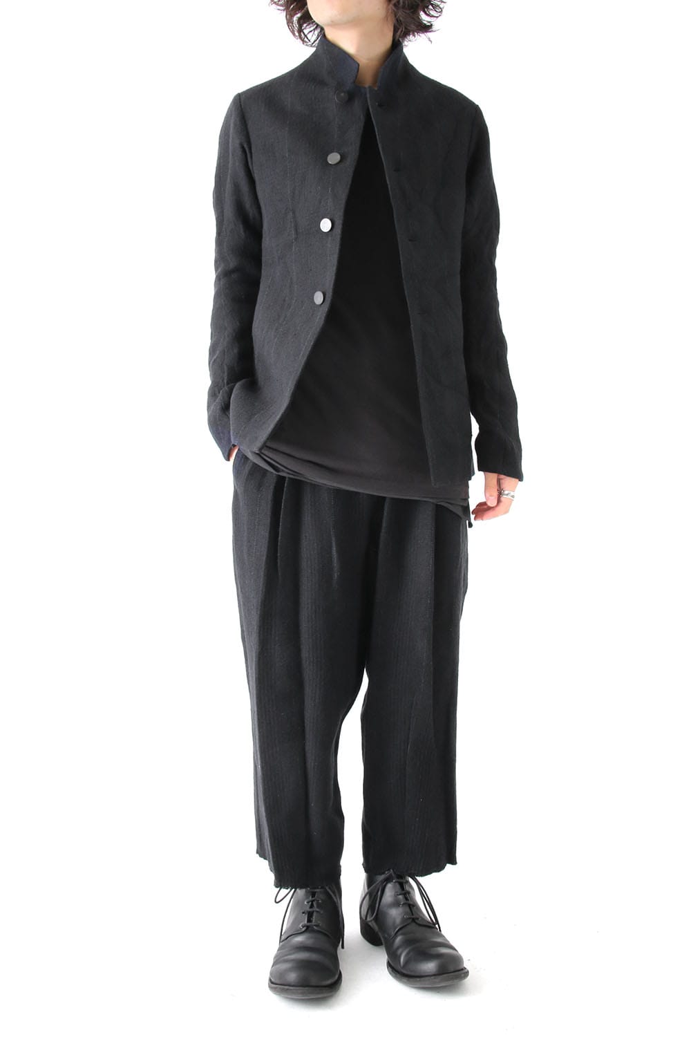 Jacket Silk Linen Wool Stripe