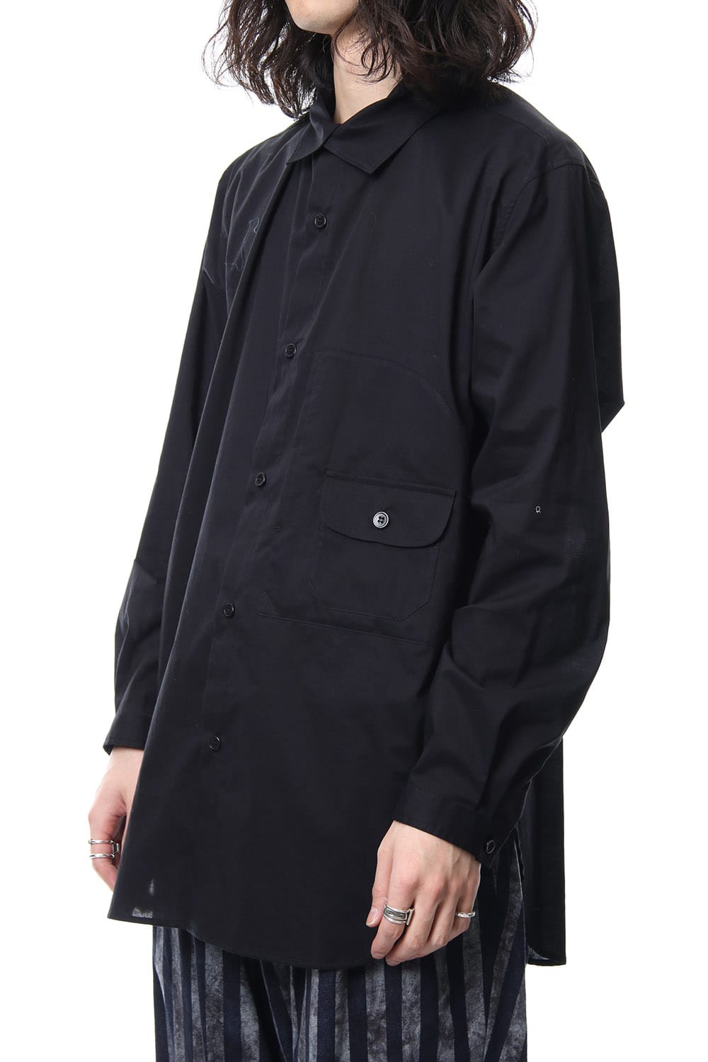 Open Button Stand Shirt