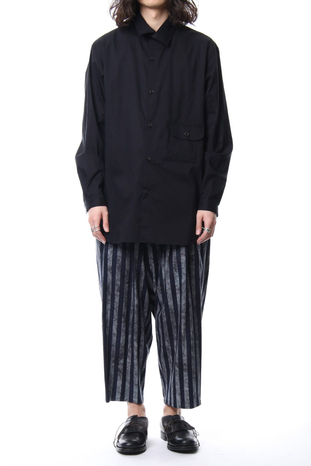 Open Button Stand Shirt