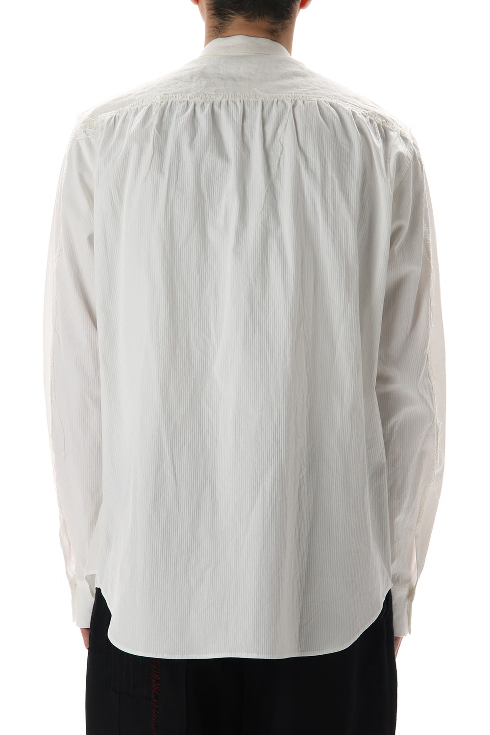 Cotton Layared Shirt  White / White Stripe