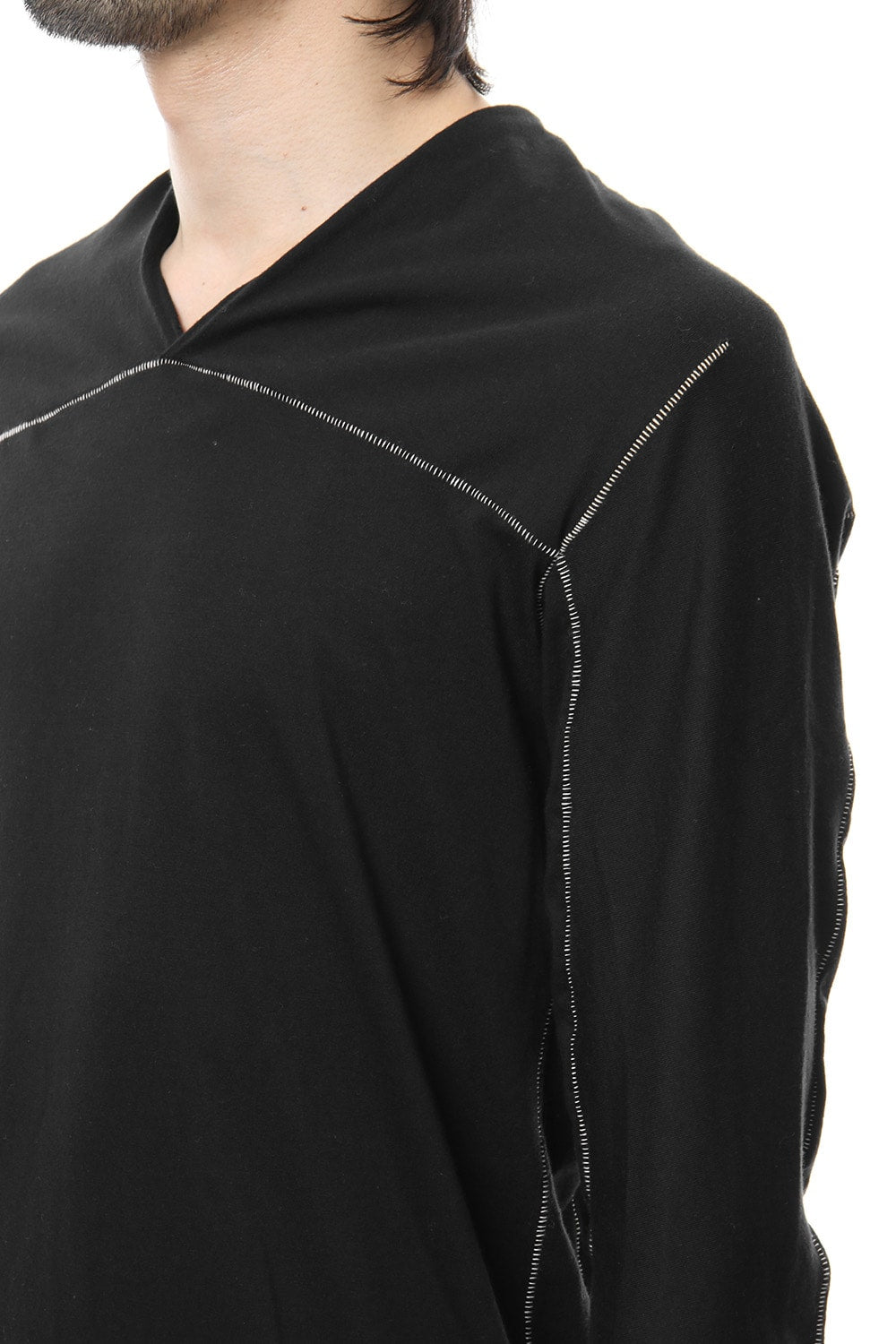 T/C 30/1 Jersey Cross Neck L/S RB-011 Black