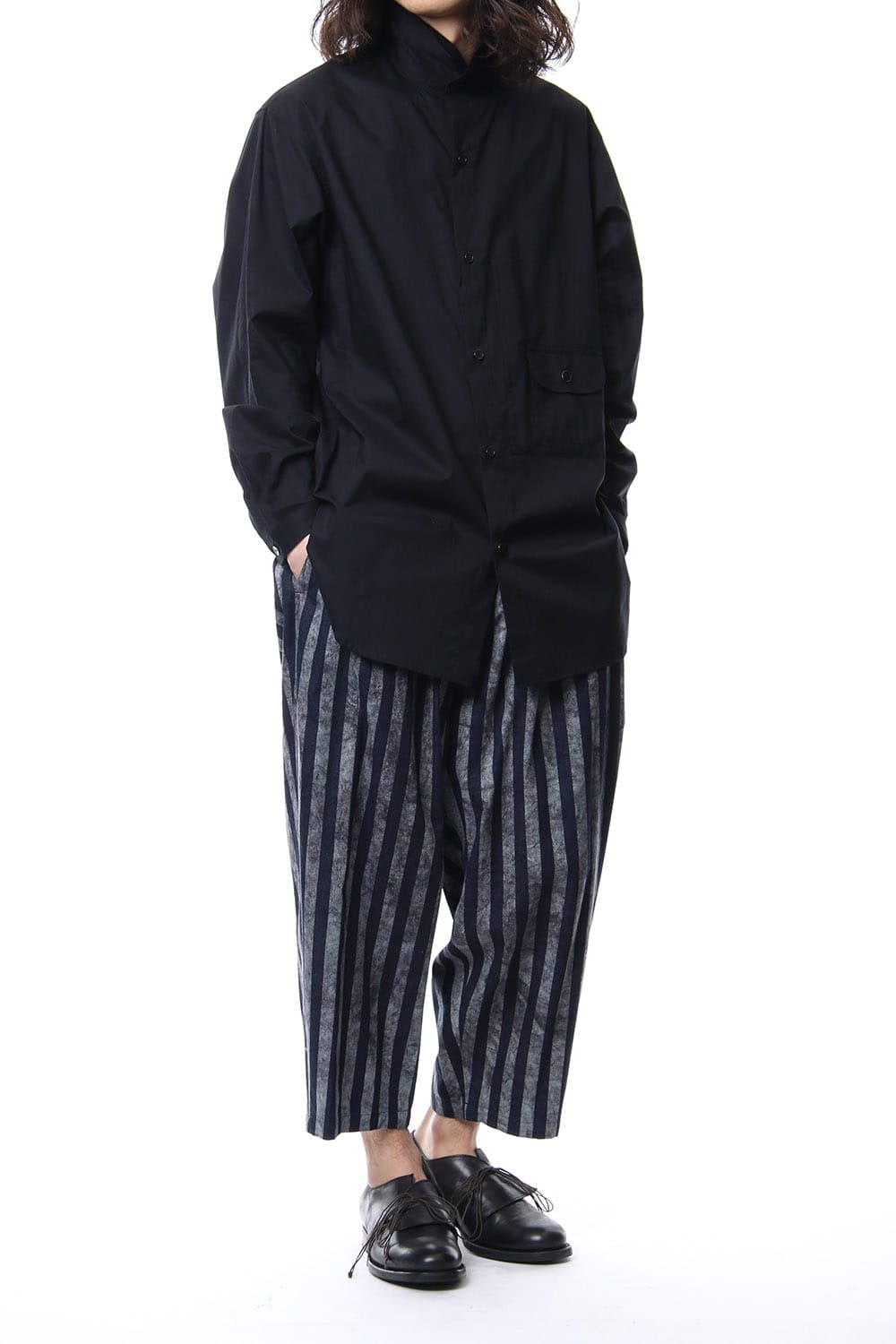 Open Button Stand Shirt