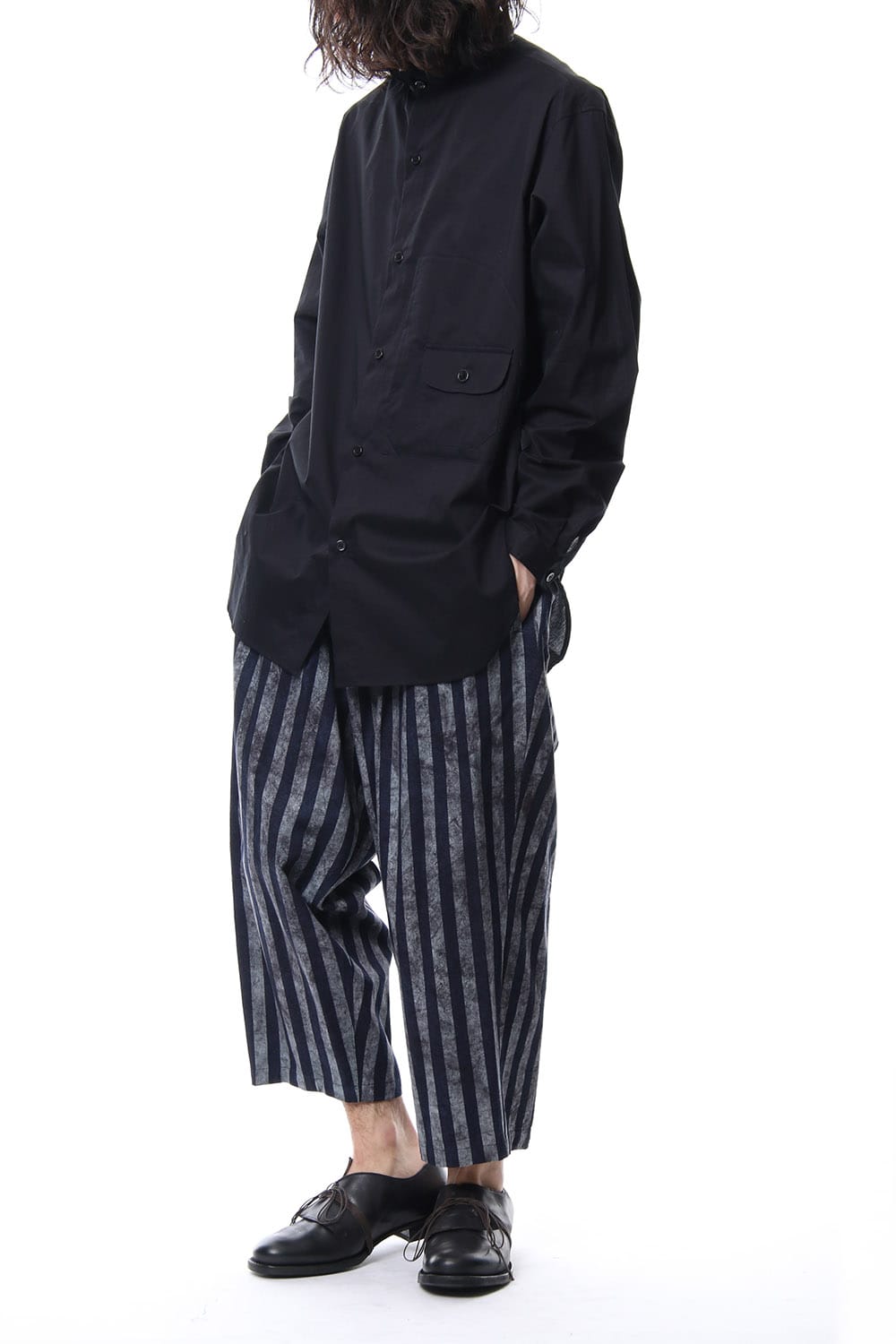 Open Button Stand Shirt