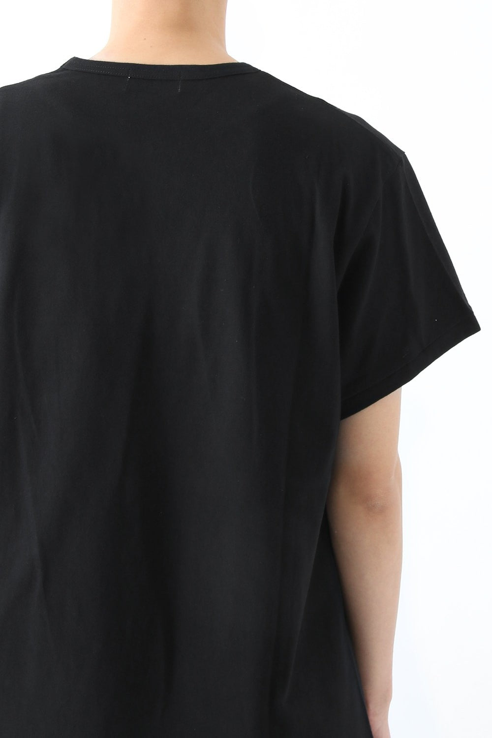 Dyed and Bleached Motif Round Neck Short Sleeve