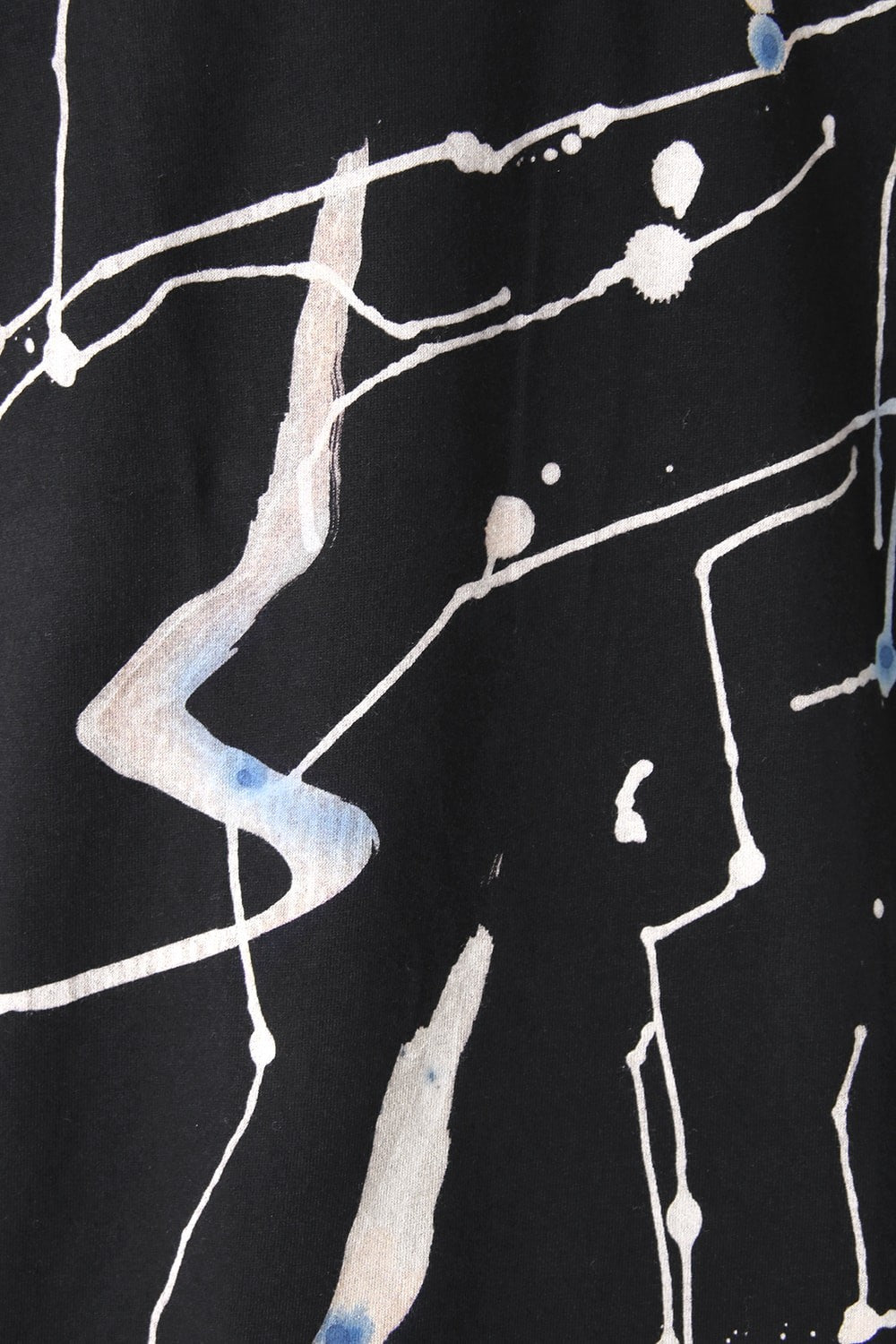 Dyed and Bleached Motif Round Neck Short Sleeve