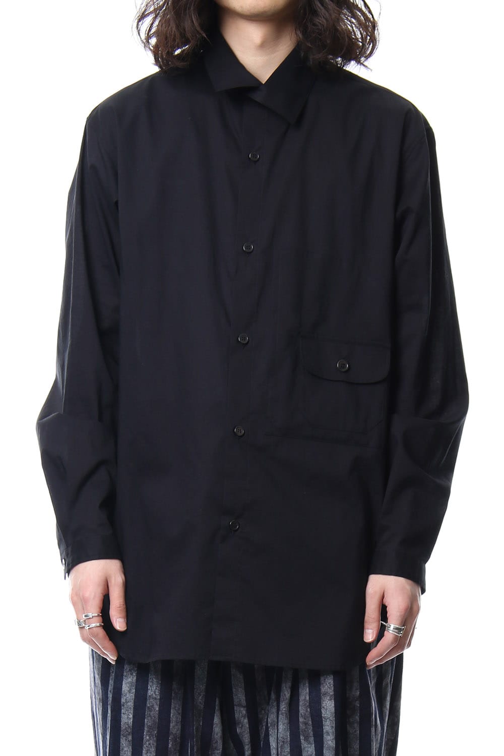 Open Button Stand Shirt