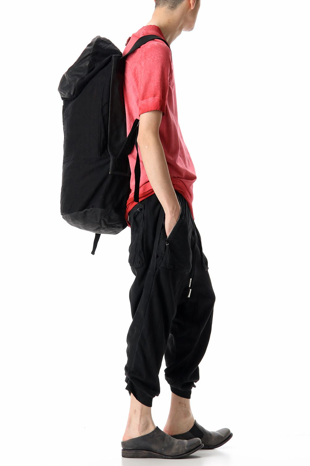 INFANTERY-BAG2 - VEG TAN HORSE SKIN - Black