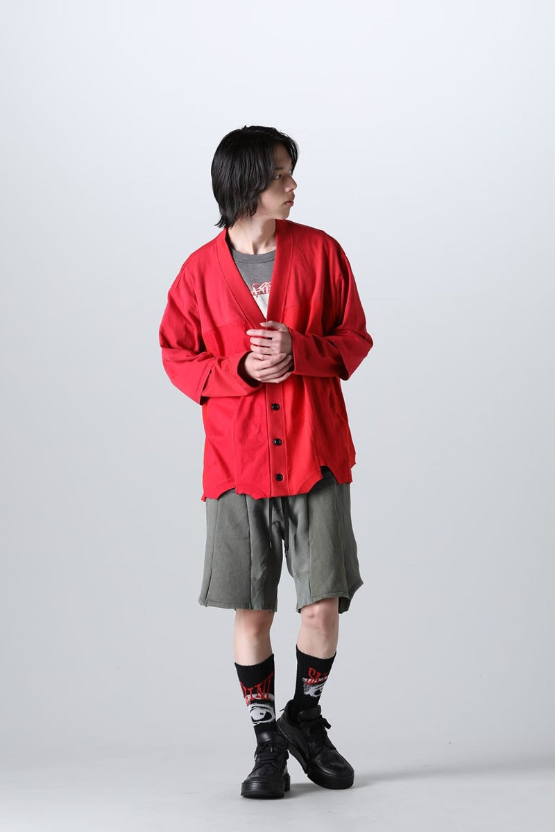 Upside Down Cardigan  Red