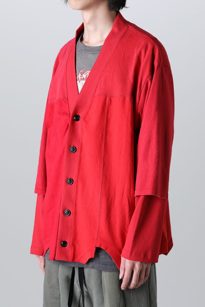 Upside Down Cardigan  Red