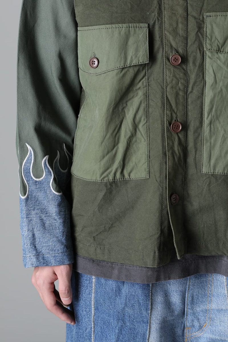 Fire EMB jacket  Denim - M2